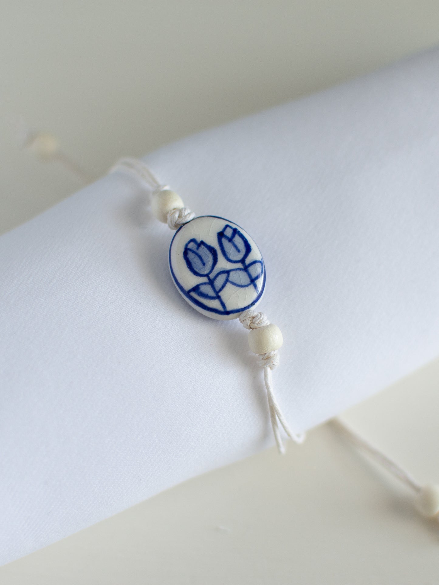 Ceramic Blue Tulip Bracelet
