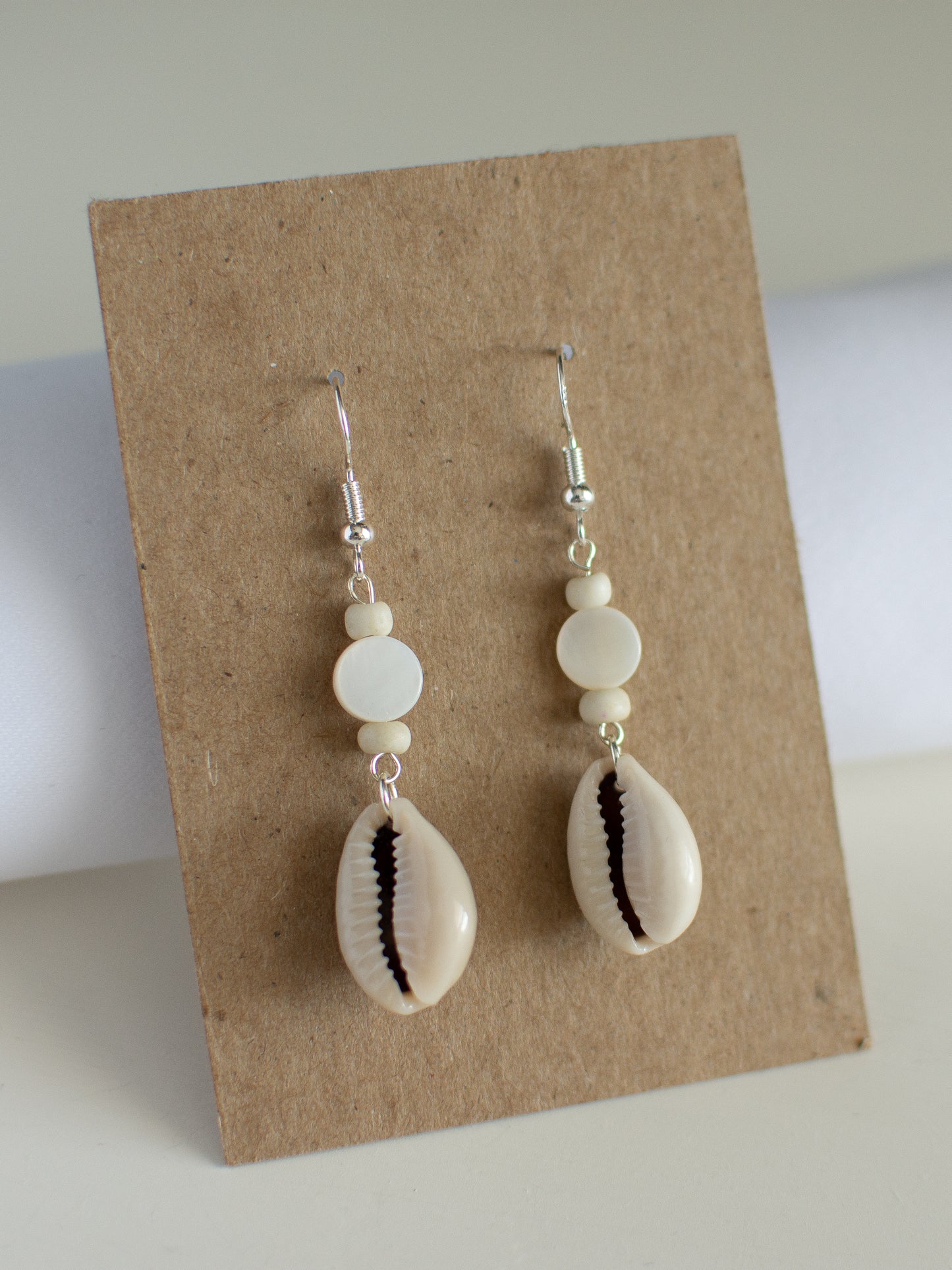 Sterling Silver Cowrie Shell Earrings