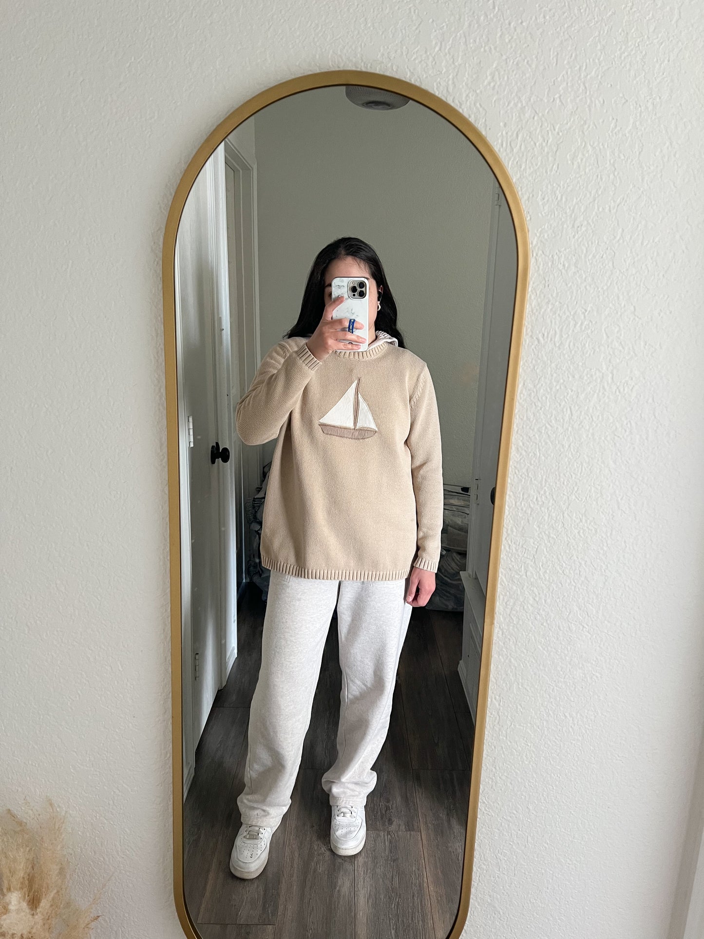 Large L.L. Bean Sailboat Sweater