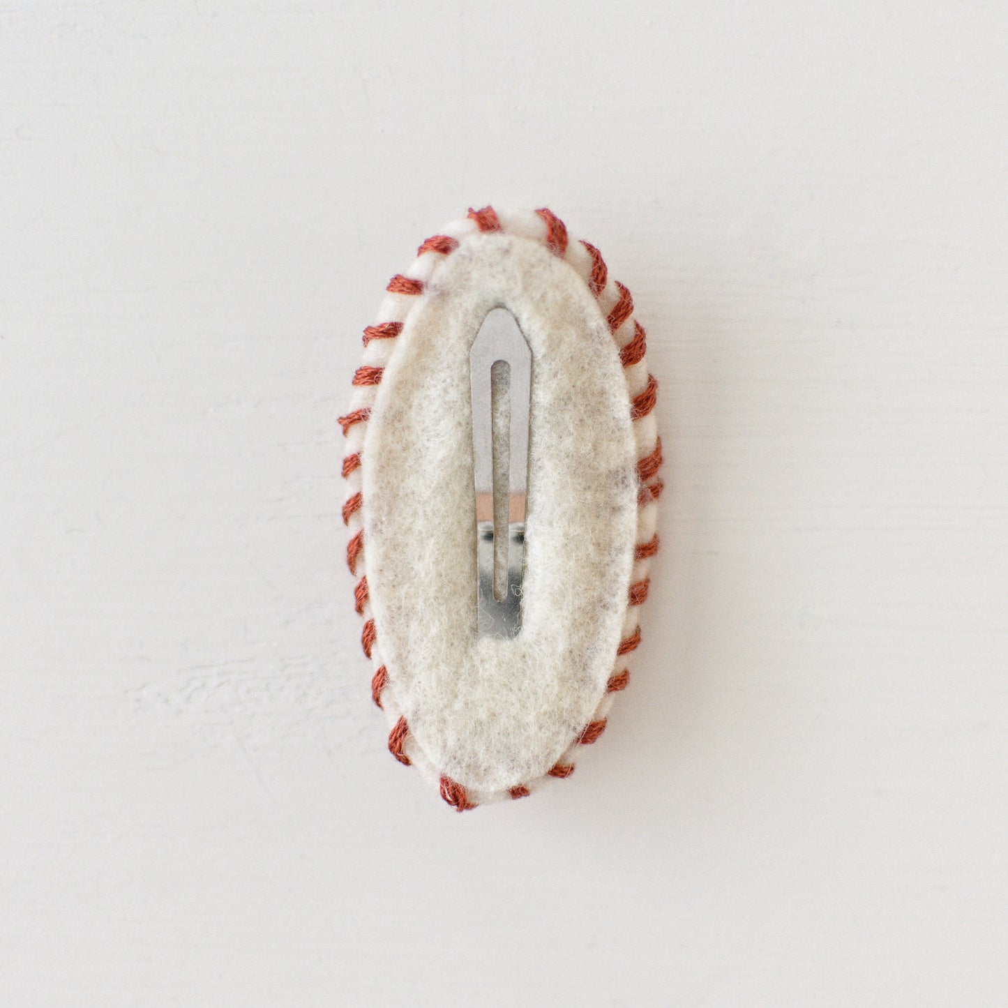 Toadstool Wool Felt Snap Clip