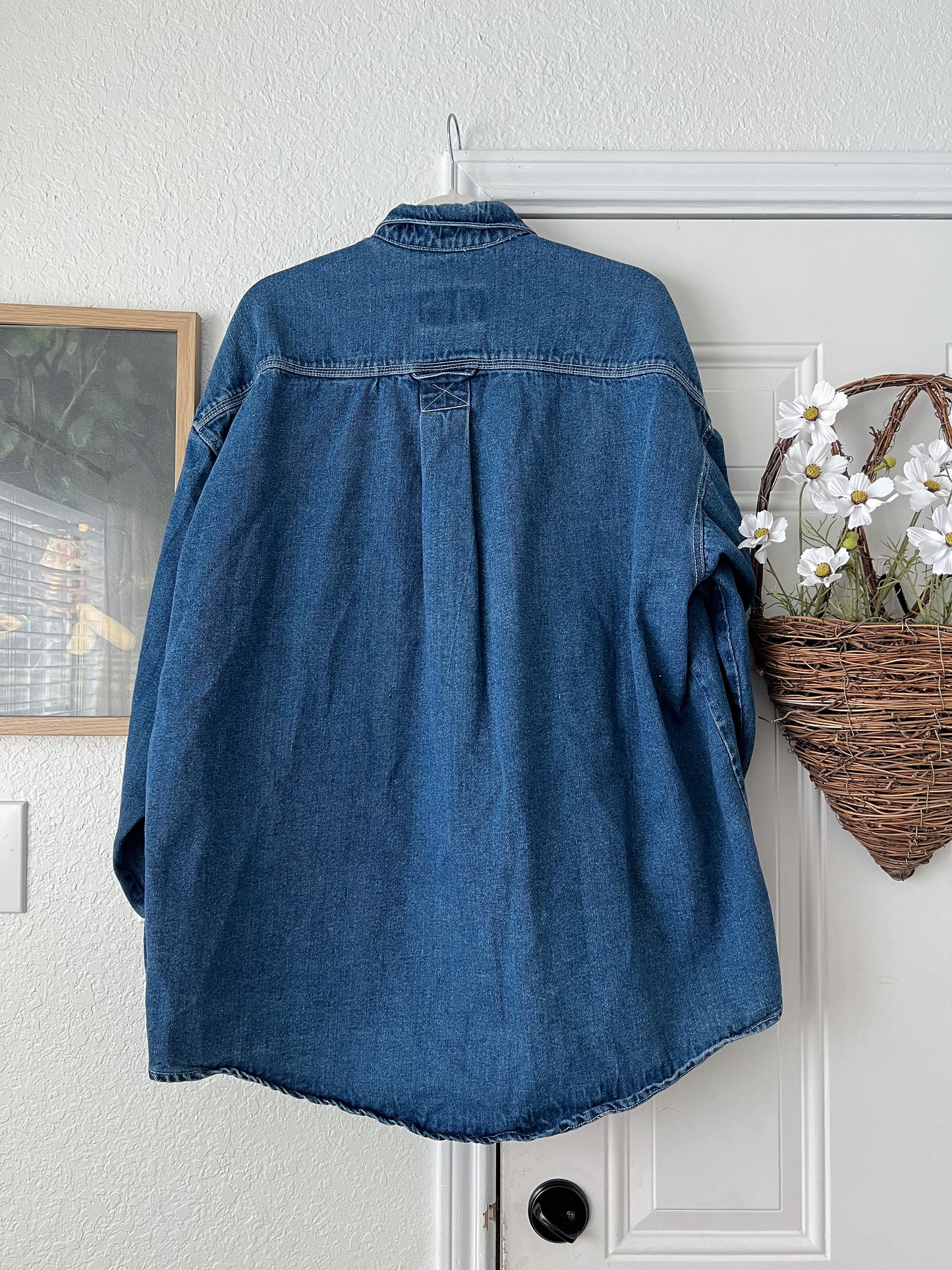 Reworked XL-4XL Moose Creek Tulip Appliqué Button Up