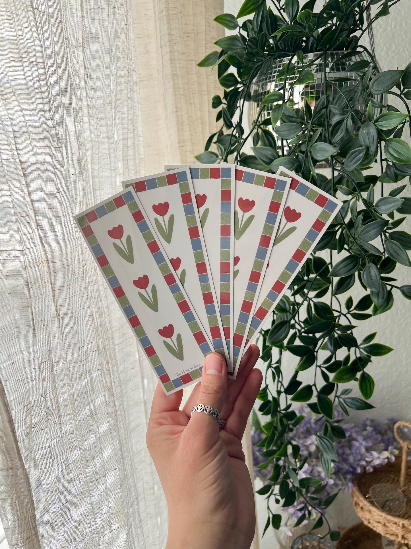 Boxframed Red Tulips Bookmark