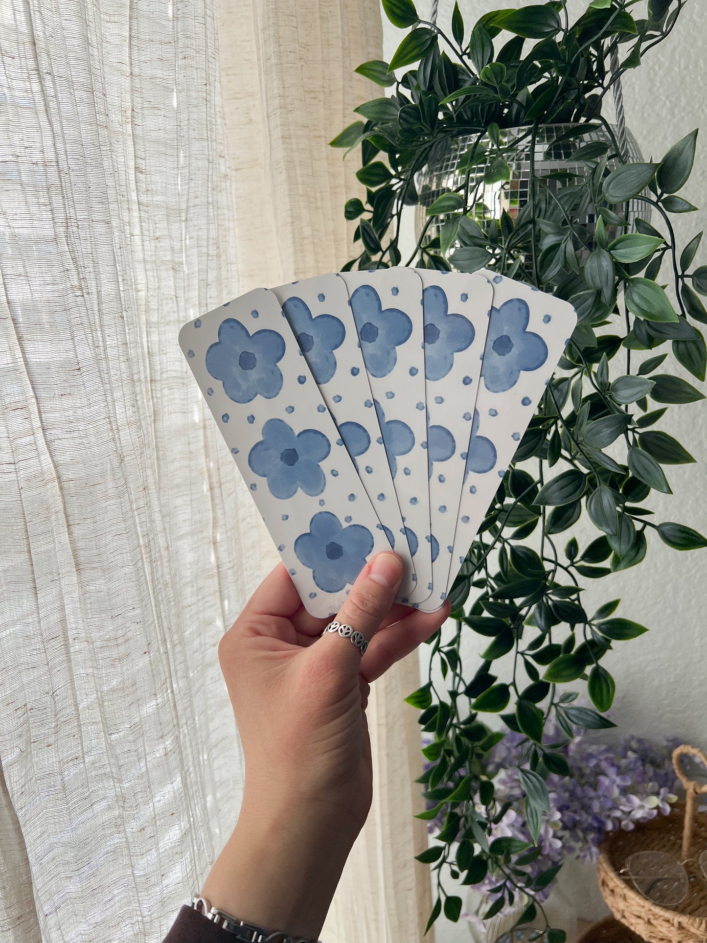 Watercolor Flowers Bookmark