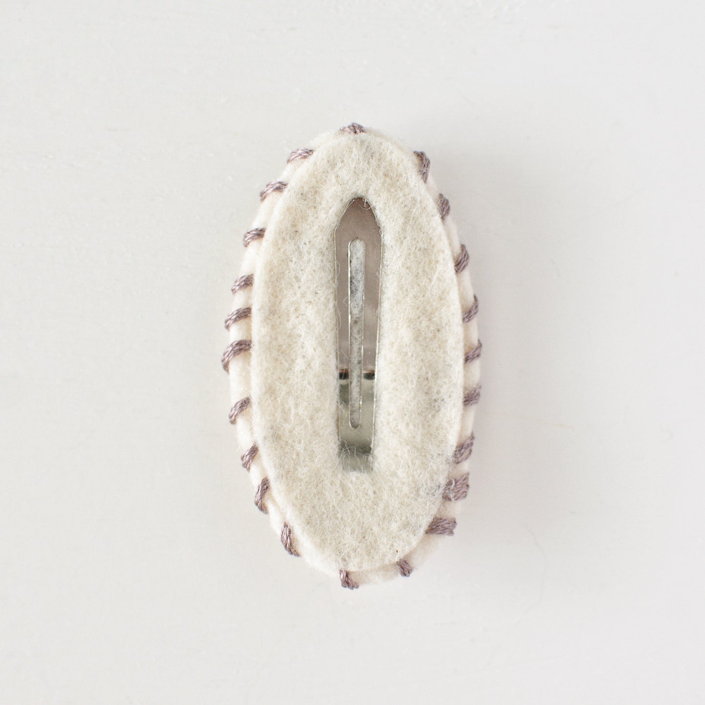 Lavender Flower Wool Felt Snap Clip