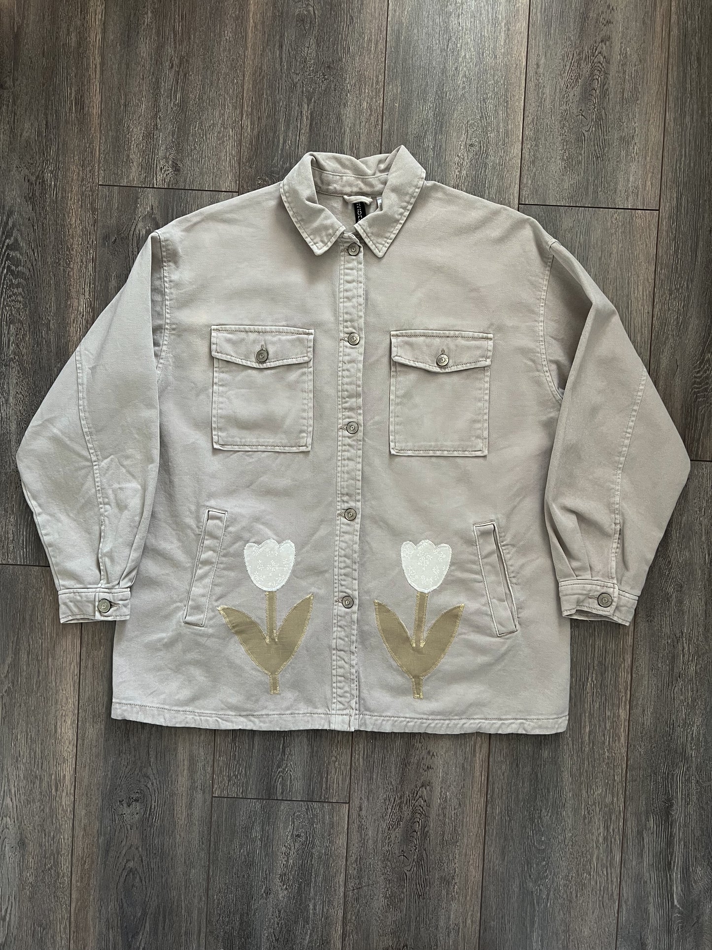 Medium Divided H&M White Tulip Coat