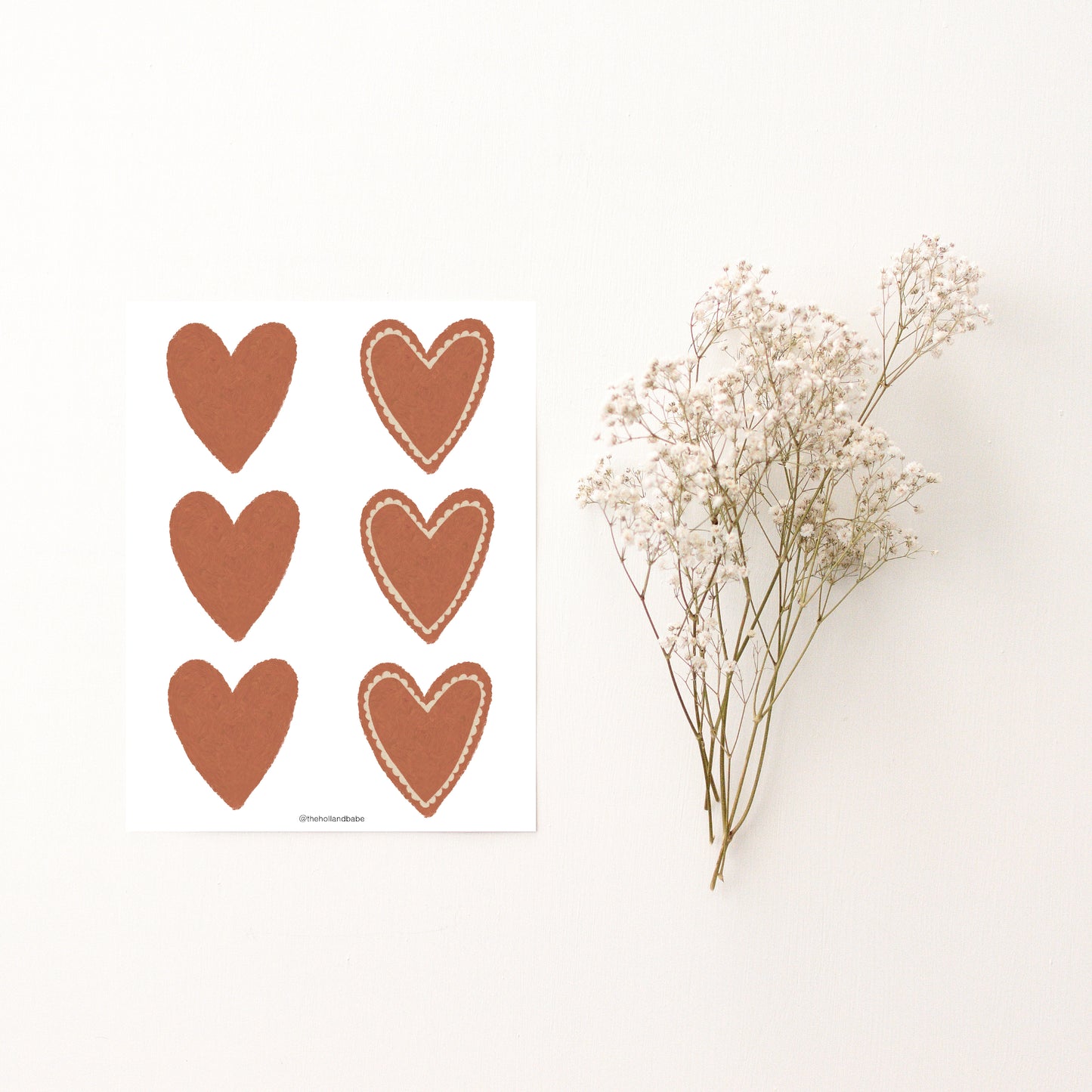 PDF PRINTABLE - Heart & Daisy Garland, Ornaments, DIY Decor