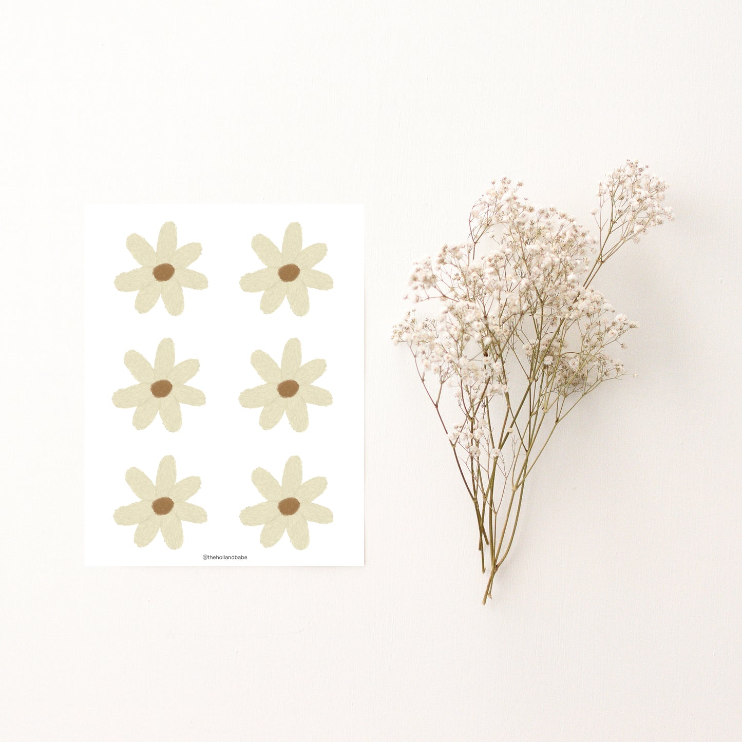 PDF PRINTABLE - Heart & Daisy Garland, Ornaments, DIY Decor
