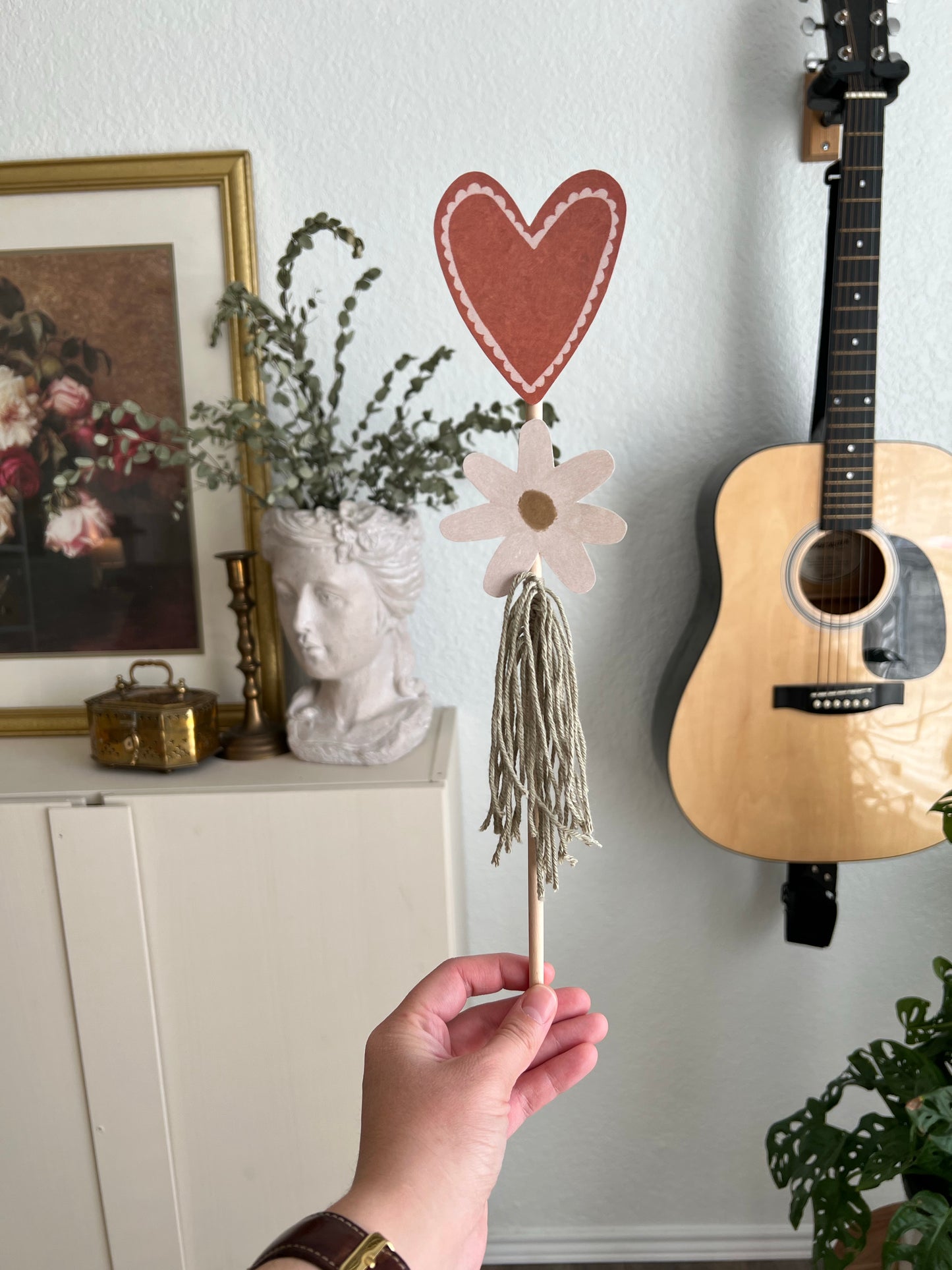 PDF PRINTABLE - Heart & Daisy Garland, Ornaments, DIY Decor