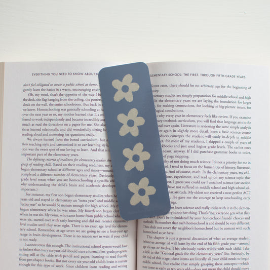 Daisies Blue Bookmark