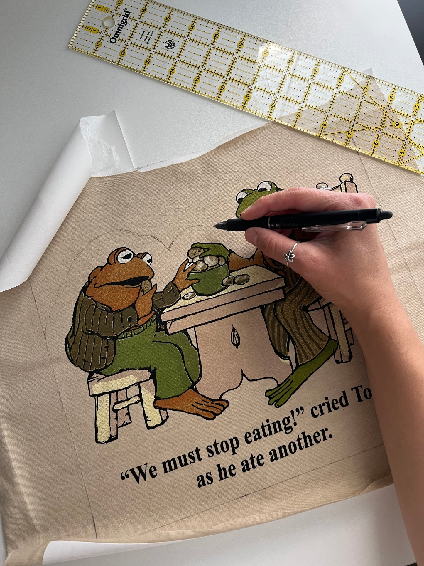 Reworked Large Frog & Toad Appliqué Forever Cotton Top