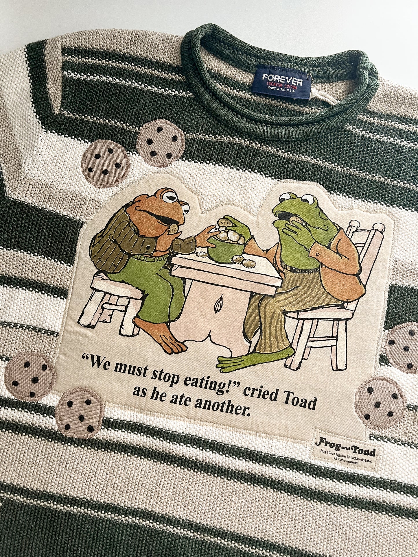 Reworked Large Frog & Toad Appliqué Forever Cotton Top