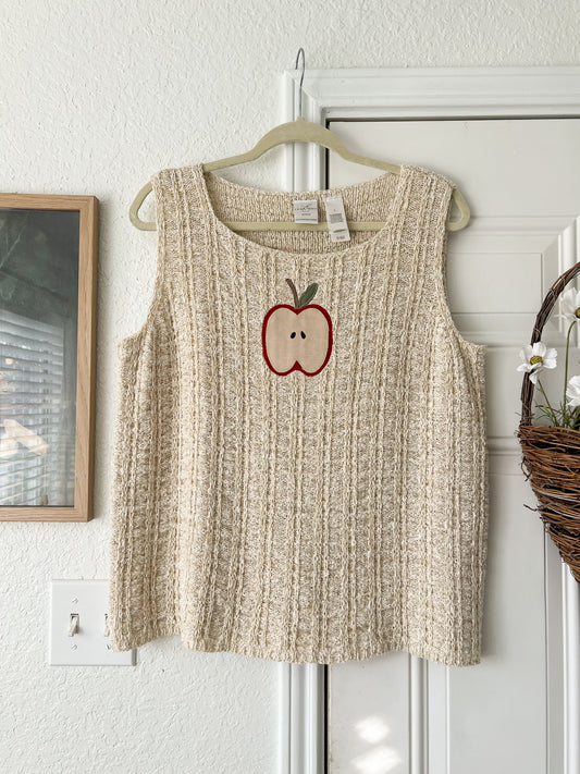 Reworked 1X Apple Appliqué Emma James Tank