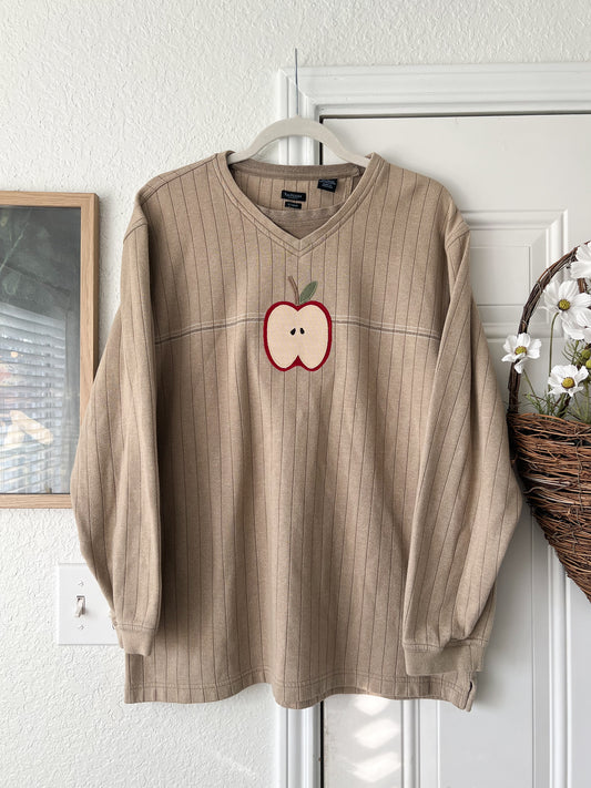 Reworked XL Apple Appliqué Van Heusen Top