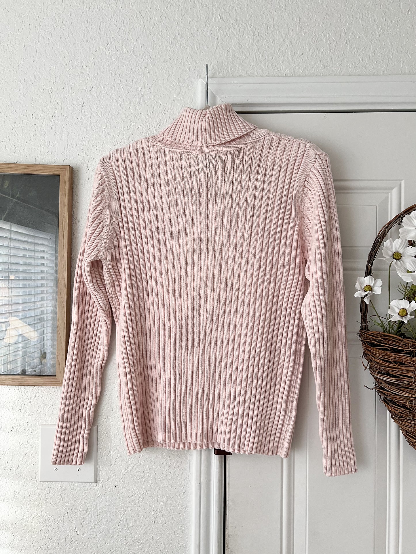 Reworked Large WXY Tulip Appliqué Turtleneck