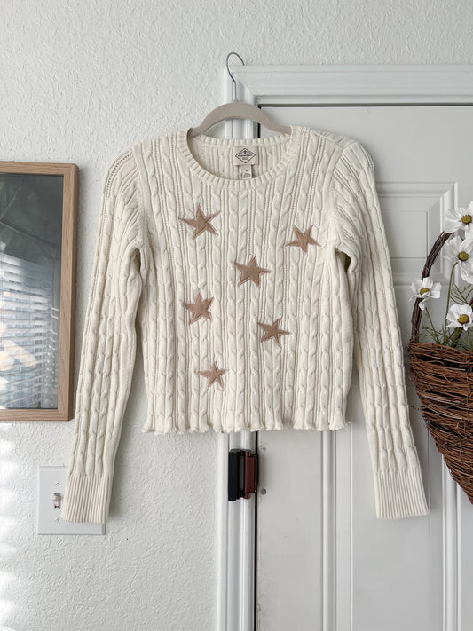 Reworked Medium St. John’s Bay Long Sleeve Star Appliqué Top