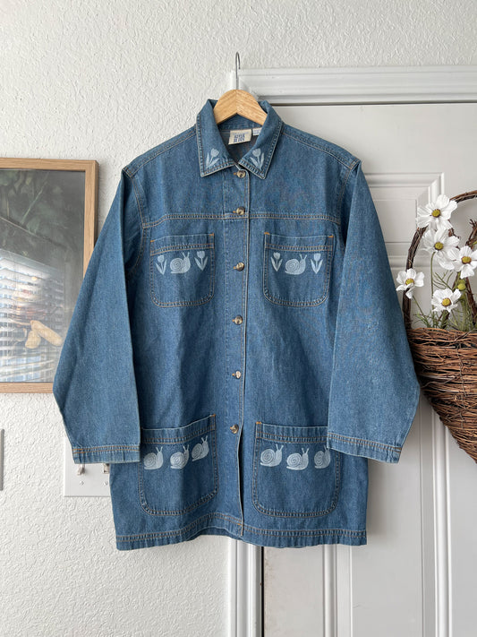 Reworked Medium Lino Print River Blues Jacket