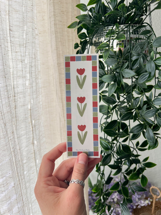 Boxframed Red Tulips Bookmark