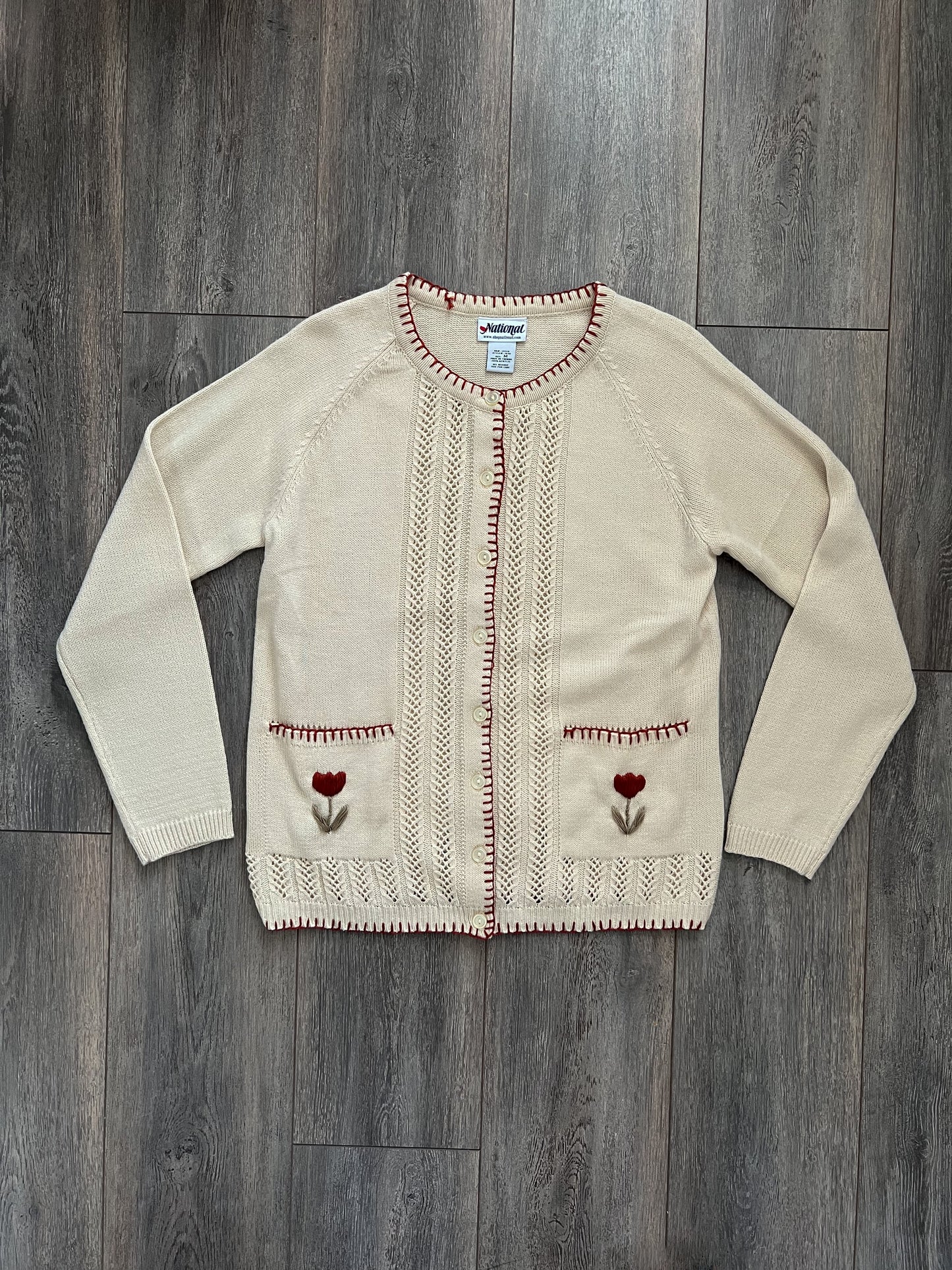 Medium National Red Tulip Cardigan