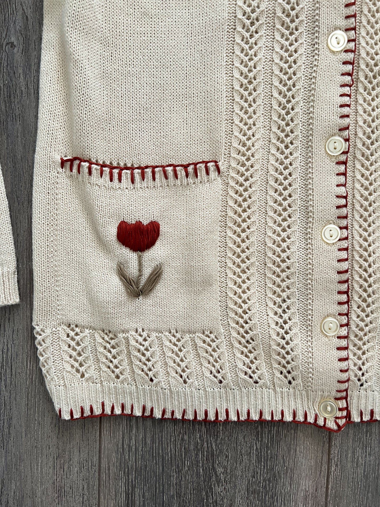 Medium National Red Tulip Cardigan