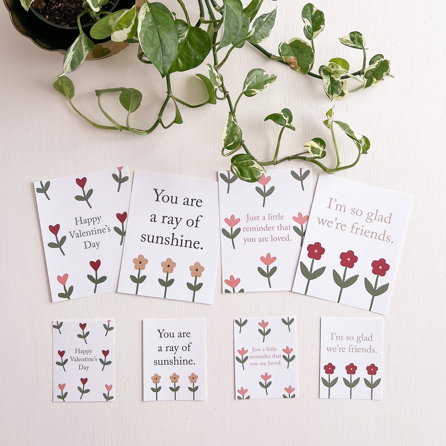 PDF PRINTABLE - Floral Valentine's Day Cards