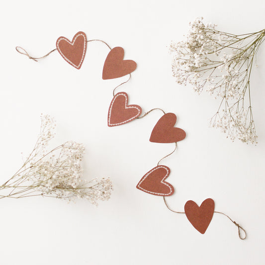 PDF PRINTABLE - Heart & Daisy Garland, Ornaments, DIY Decor