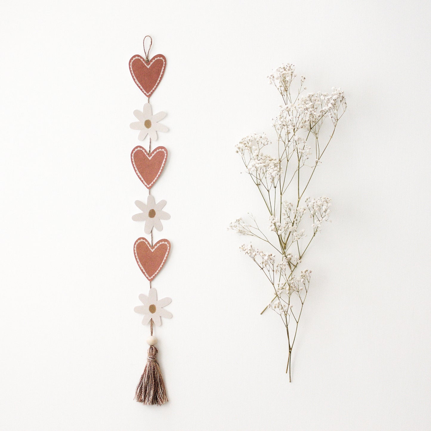 PDF PRINTABLE - Heart & Daisy Garland, Ornaments, DIY Decor