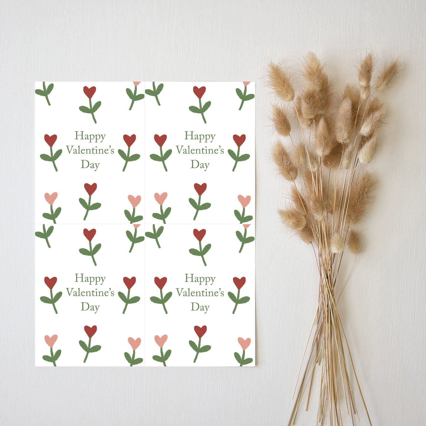 PDF PRINTABLE - Floral Valentine's Day Cards